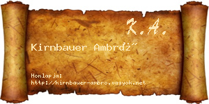 Kirnbauer Ambró névjegykártya